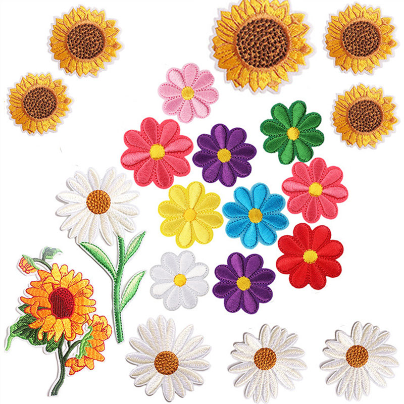 2-10Pcs Flower Iron on Patches - огляд і ціна Embroidery Daisy Flower