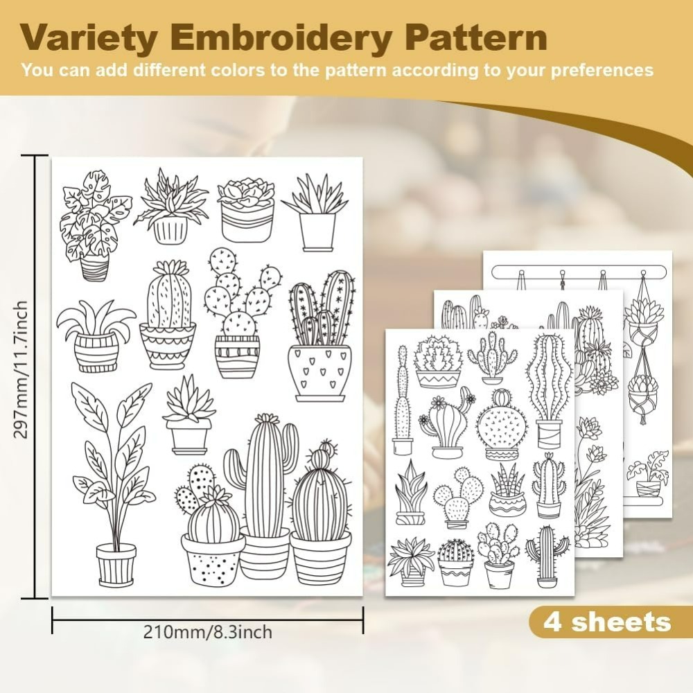 30Pcs Bonsai Cactus Embroidery - огляд і ціна Embroidery Cloth
