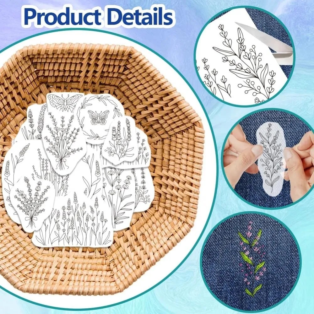 4 Sheets Lavender Flower Butte - огляд і ціна Embroidery Cloth