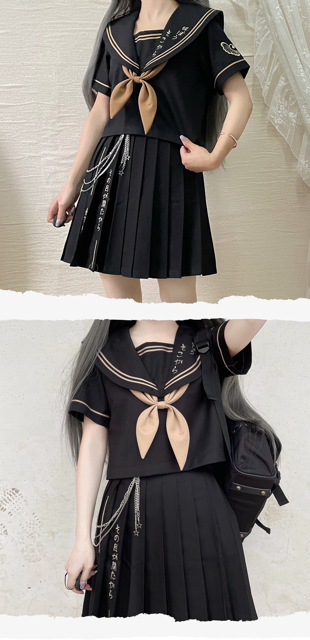 Girl JK Sailor Suit Two Piece  - огляд і ціна Embroidery Uniform