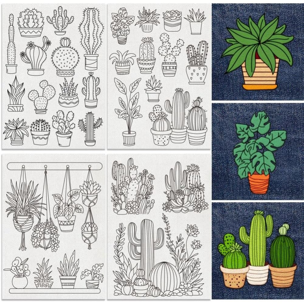 30Pcs Bonsai Cactus Embroidery - огляд і ціна Embroidery Cloth