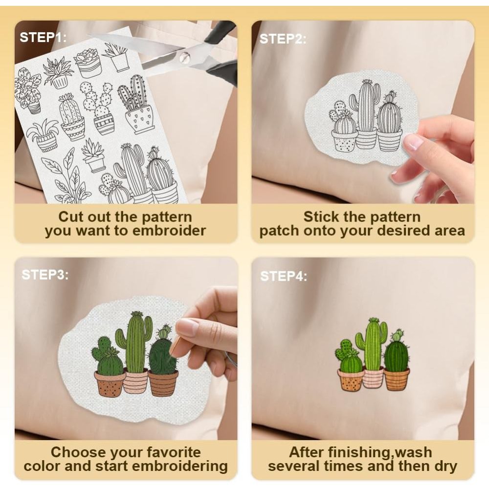 30Pcs Bonsai Cactus Embroidery - огляд і ціна Embroidery Cloth
