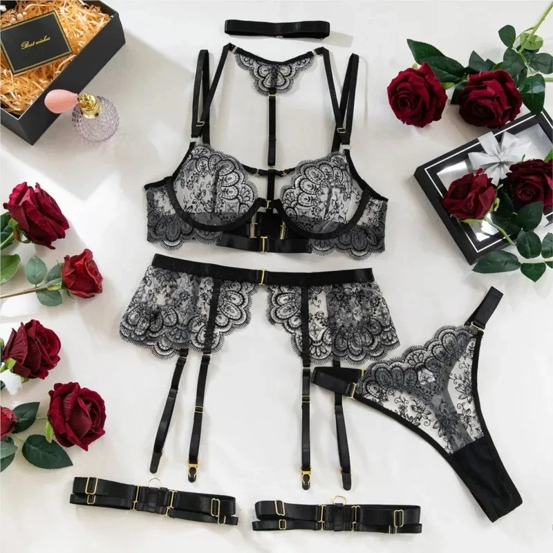 5 Piece Sexy Embroidery Underw - огляд і ціна Embroidery Underwear