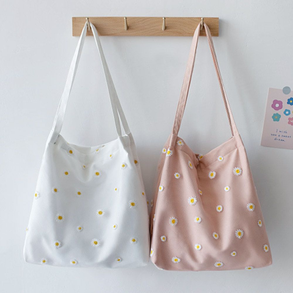 Women Canvas Bags Girls Shoppi - огляд і ціна Embroidery Daisy Flower