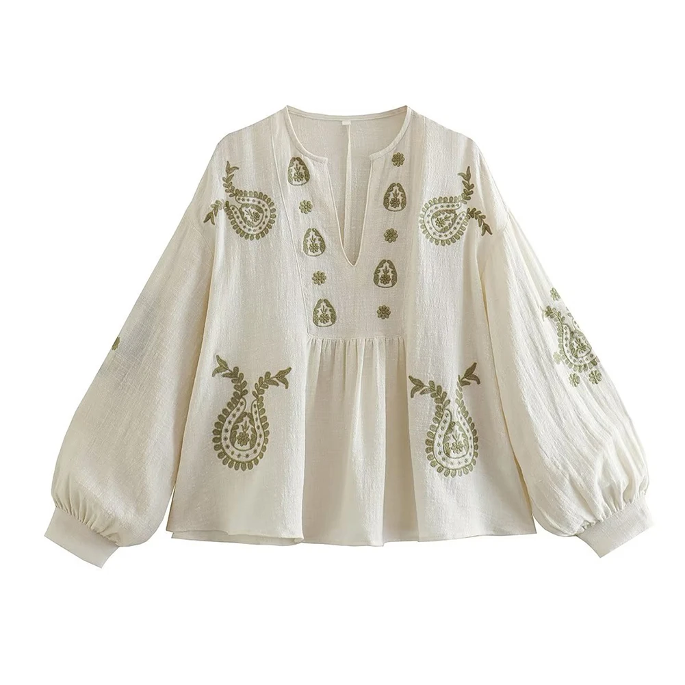 Womens New Loose Cotton Embroi - огляд і ціна Embroidery Uniform