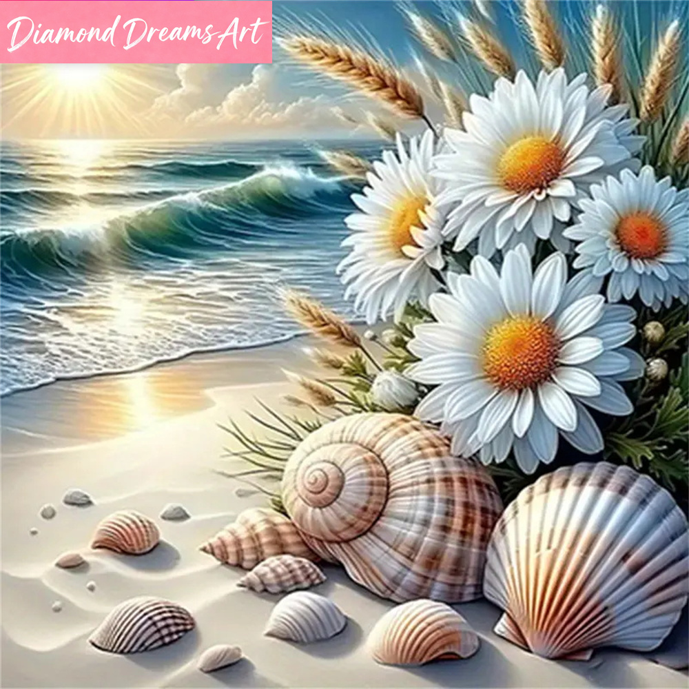 Diamond Painting Seaside Lands - огляд і ціна Embroidery Daisy Flower