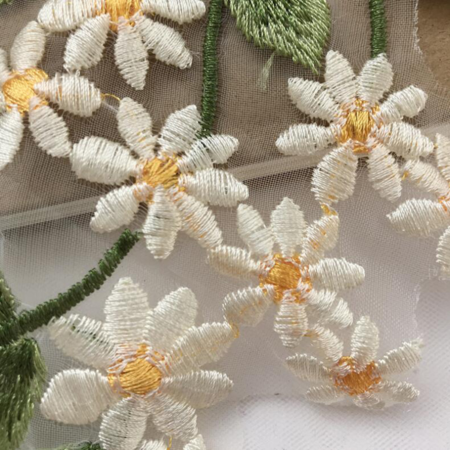 1Pairs Green Leaf Daisy Flower - огляд і ціна Embroidery Daisy Flower