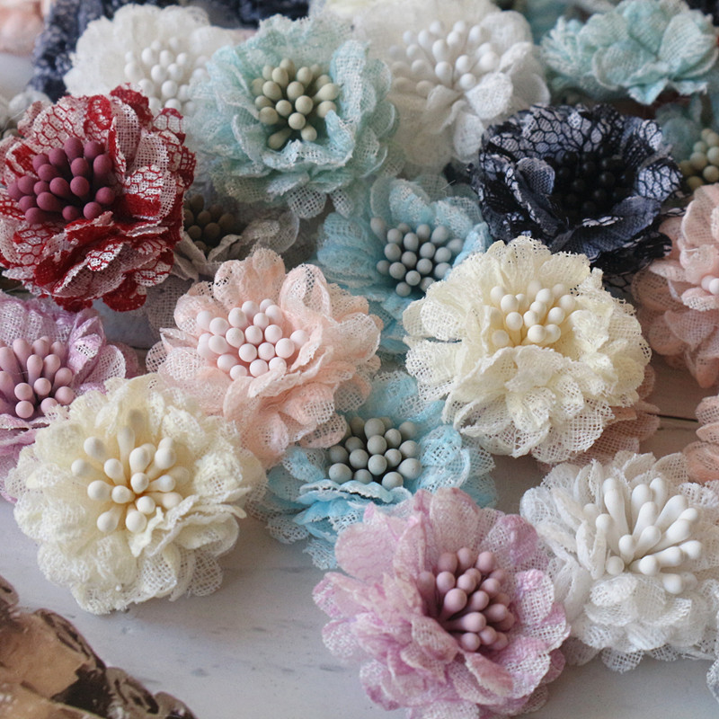 10Pcs 3CM Handmade Small Lace  - огляд і ціна Embroidery Daisy Flower