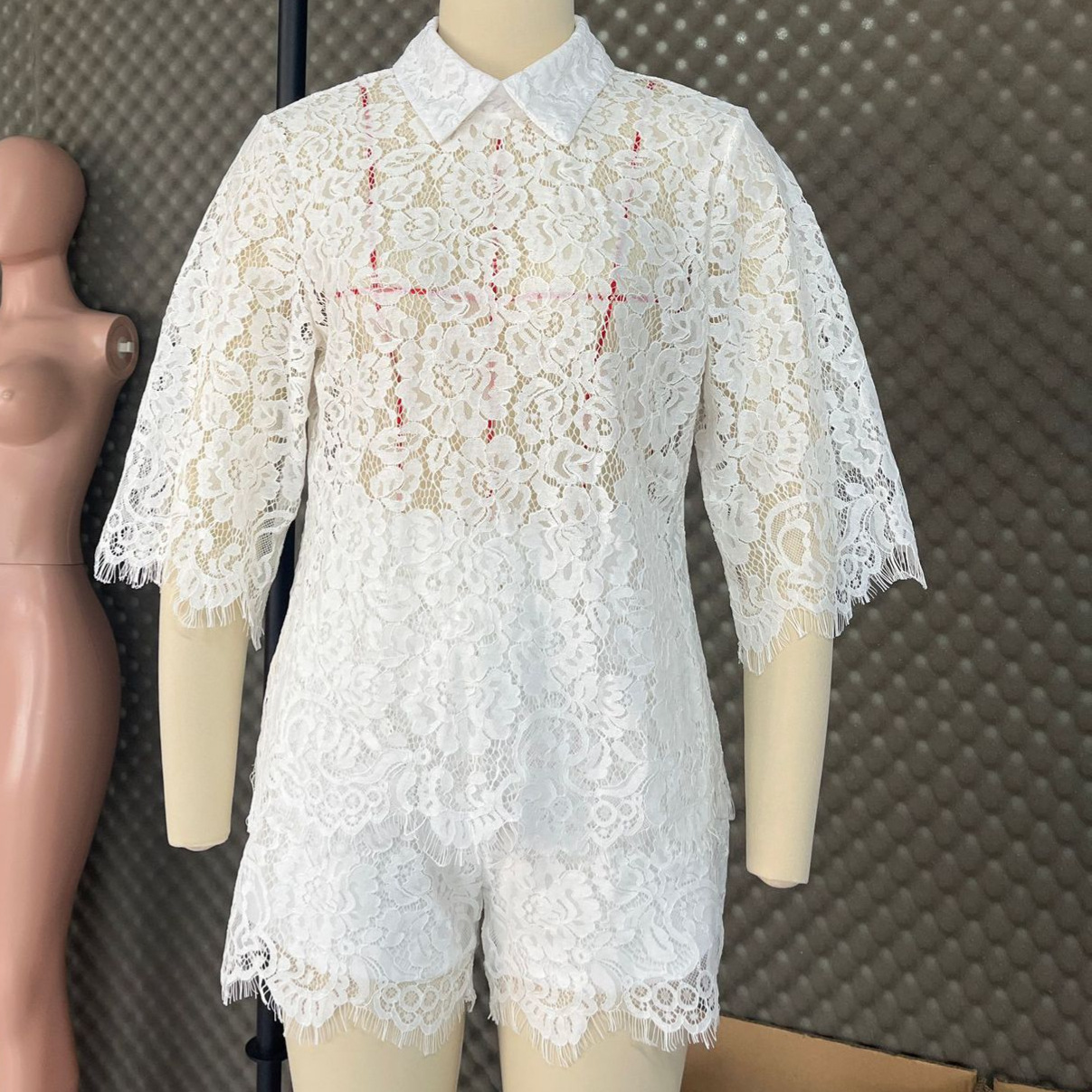 Sexy Lace Embroidery Shorts Su - огляд і ціна Embroidery Uniform