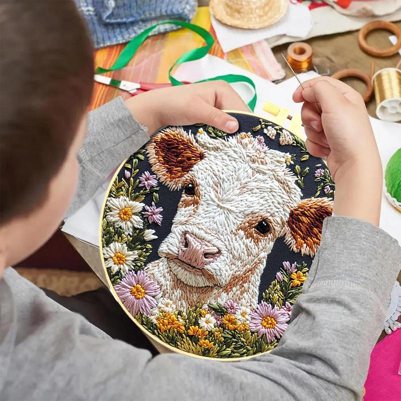 Embroidery Kits For Adults Cow - огляд і ціна Embroidery Daisy Flower