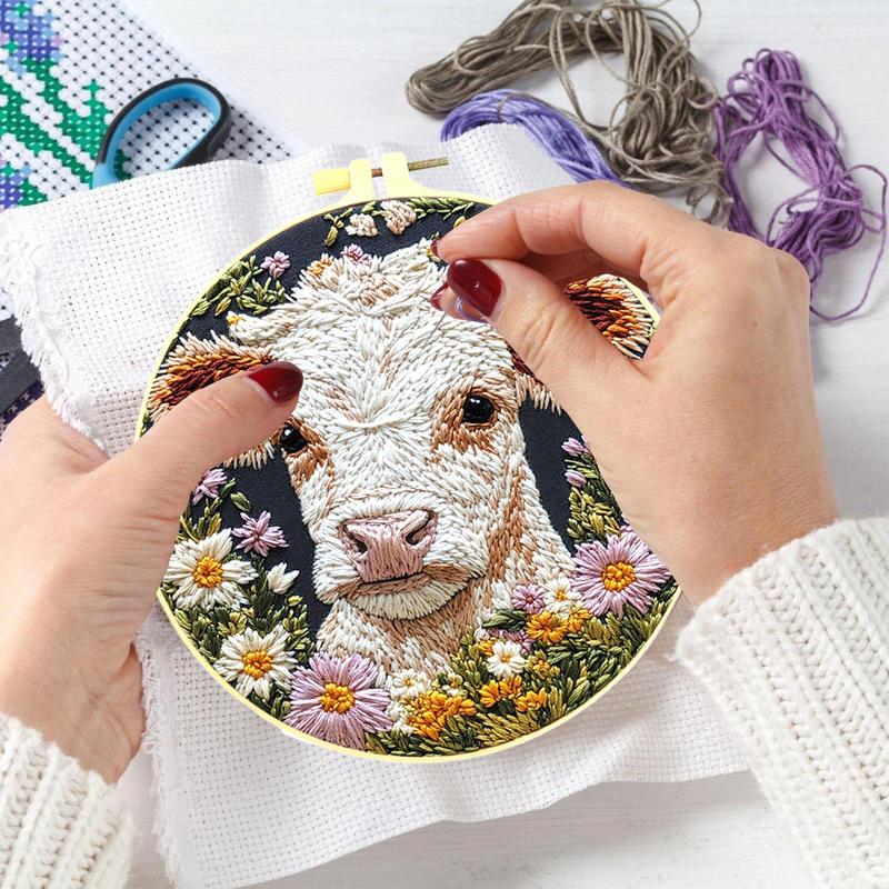 Embroidery Kits For Adults Cow - огляд і ціна Embroidery Daisy Flower