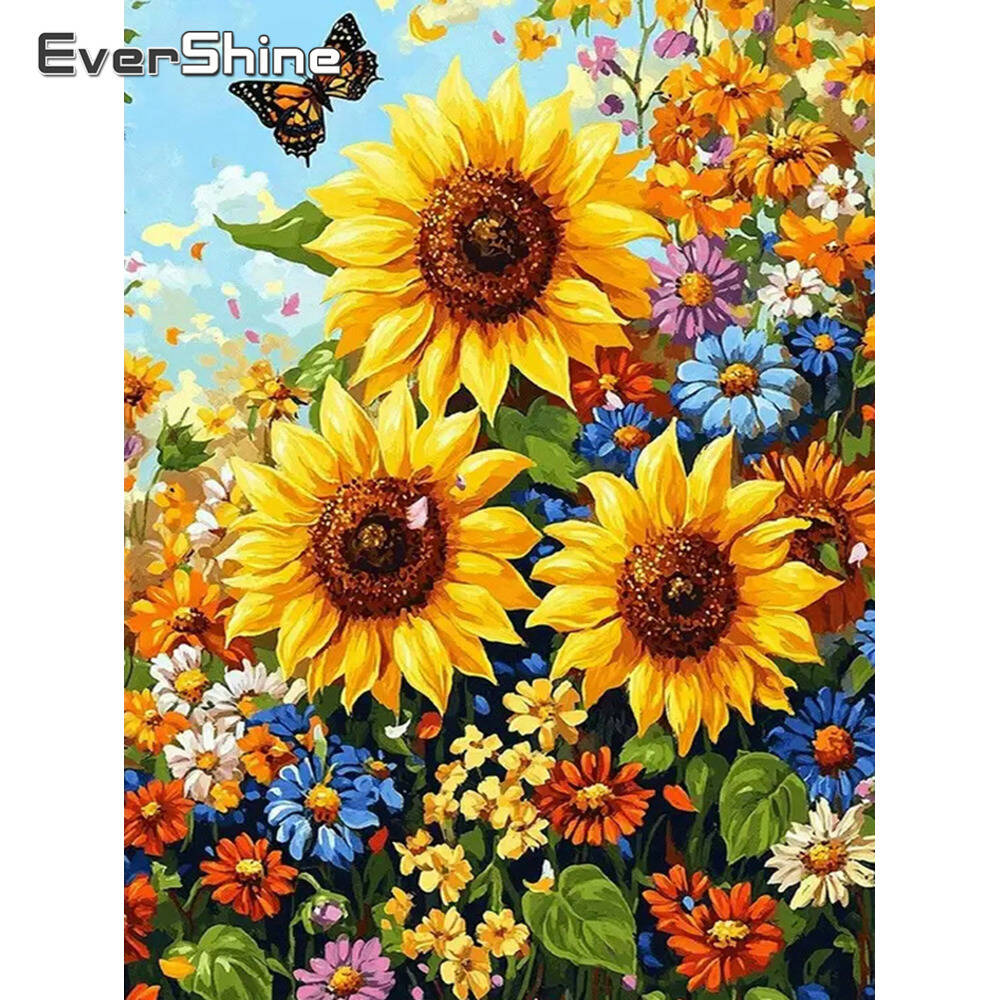 Evershine Full Square Round Di - огляд і ціна Embroidery Daisy Flower