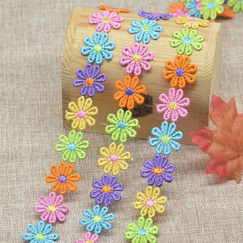 15yards Colorful Daisy Flower  - огляд і ціна Embroidery Daisy Flower