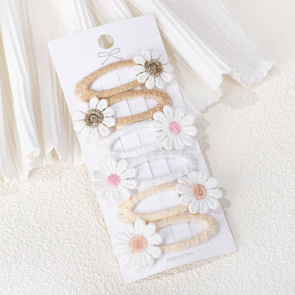6PCS Cute Daisy Flower Hair Cl - огляд і ціна Embroidery Daisy Flower