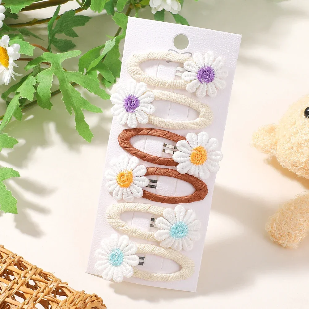 6PCS Cute Daisy Flower Hair Cl - огляд і ціна Embroidery Daisy Flower