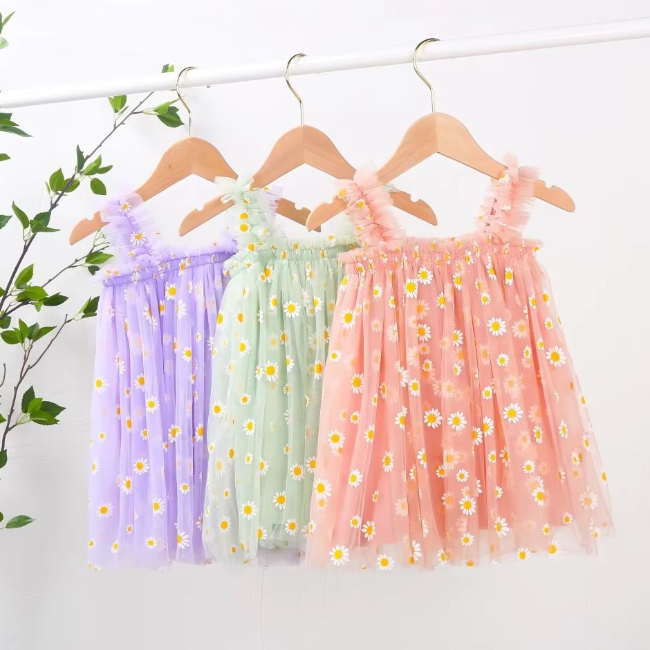 Toddler Tulle Dress For Baby G - огляд і ціна Embroidery Daisy Flower